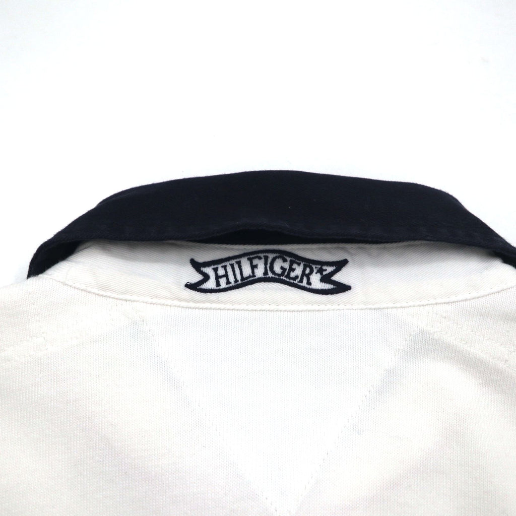 TOMMY HILFIGER SAILING Flag Logo Rugby Shirt L White Cotton Numbering