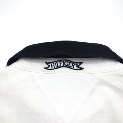 TOMMY HILFIGER SAILING フラッグロゴ ラガーシャツ L ホワイト コットン ナンバリング