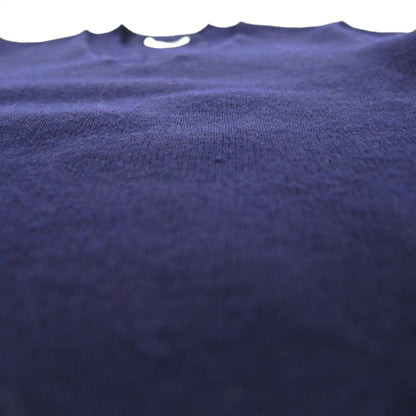 80s France Vintage TRICOMER V-Neck Knit Sweater, Made in France, Size M, Navy, Wool