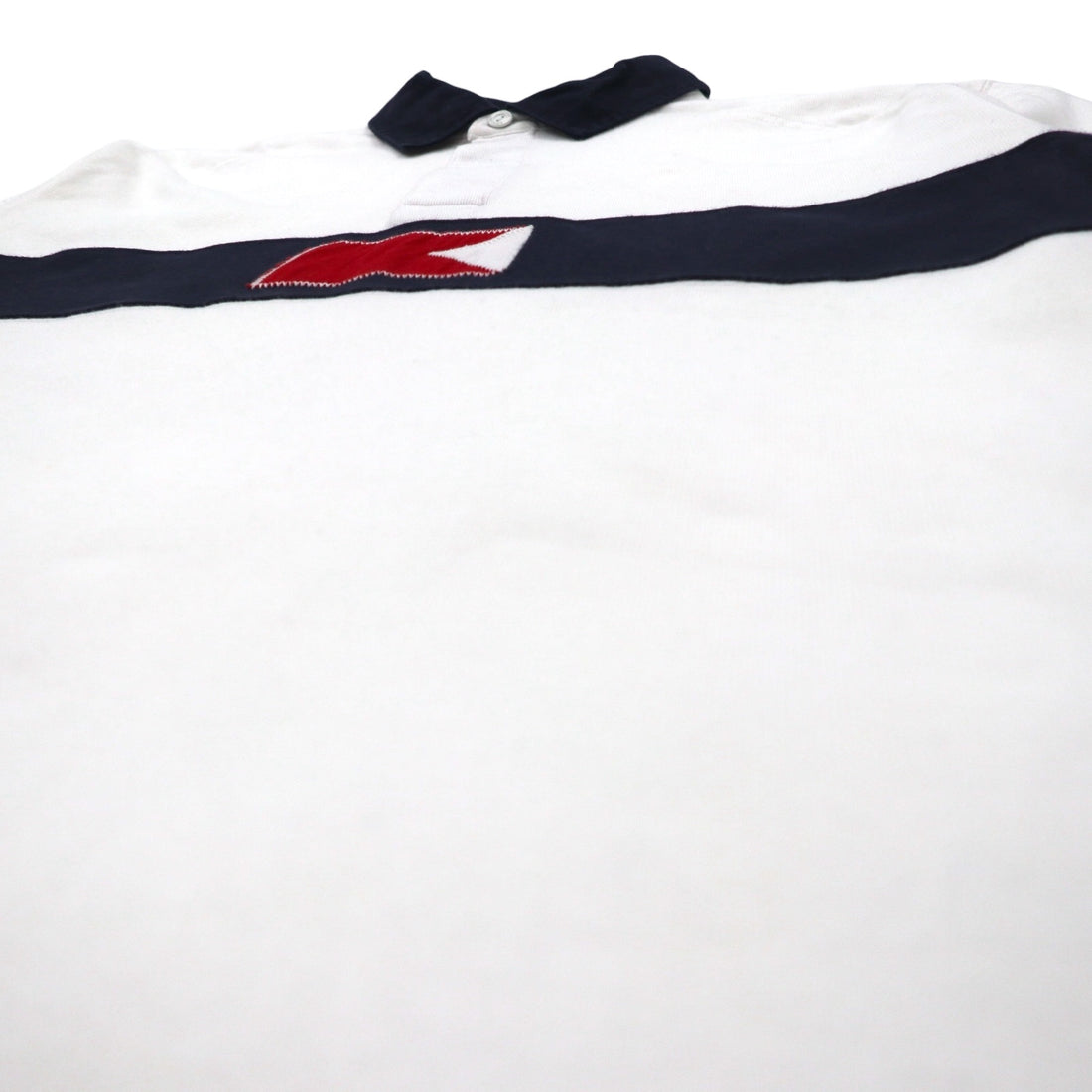 TOMMY HILFIGER SAILING Flag Logo Rugby Shirt L White Cotton Numbering