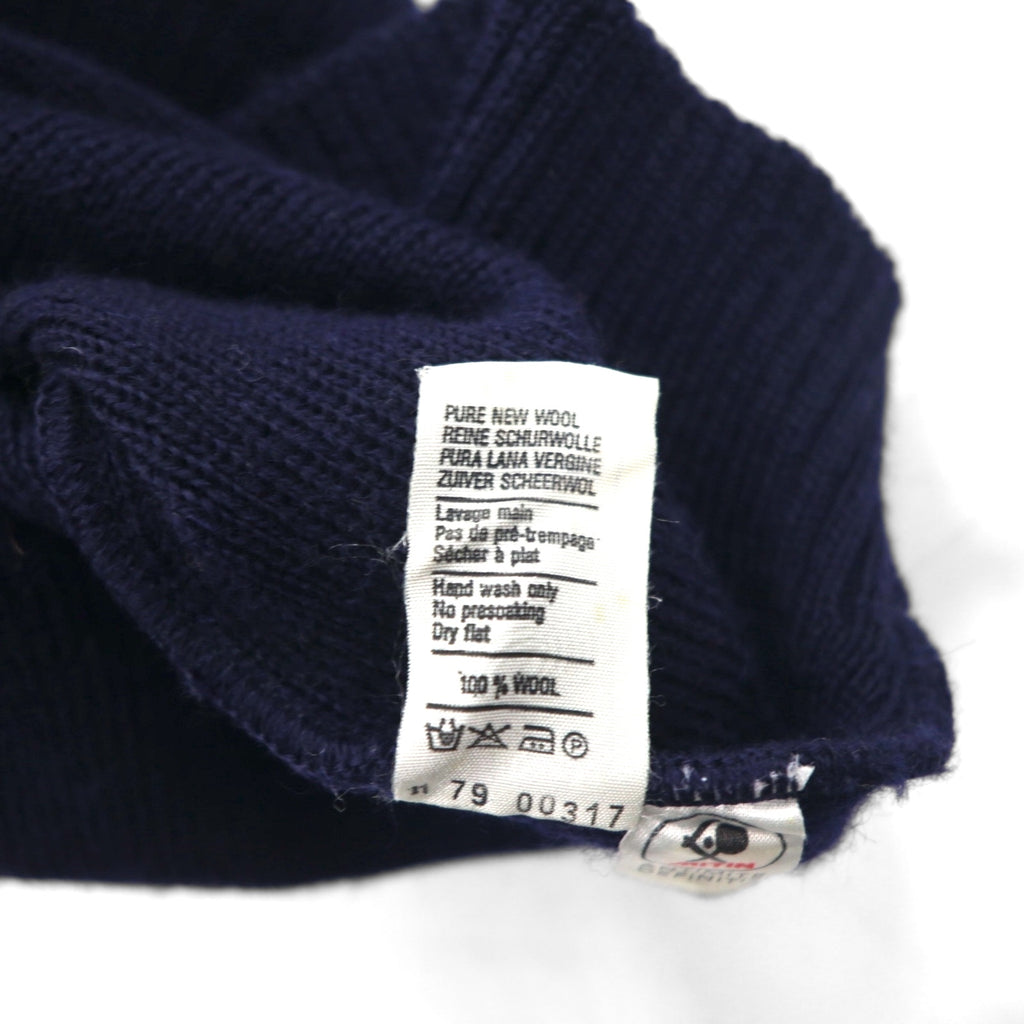 80s France Vintage TRICOMER V-Neck Knit 80年代 フランス製 Vネック ニット セーター M ネイビー 羊毛