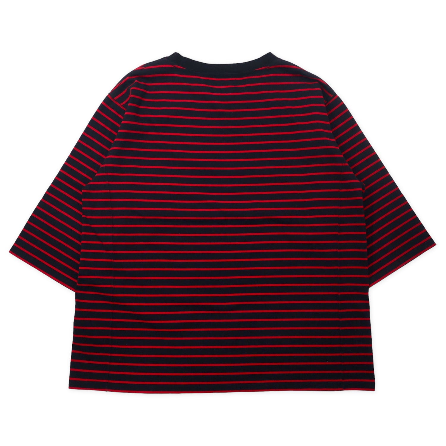 VAINL ARCHIVE Big Silhouette Striped T-Shirt L Black Red Cotton