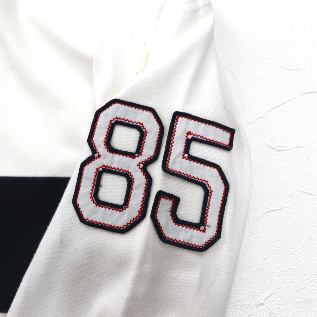 TOMMY HILFIGER SAILING Flag Logo Rugby Shirt L White Cotton Numbering