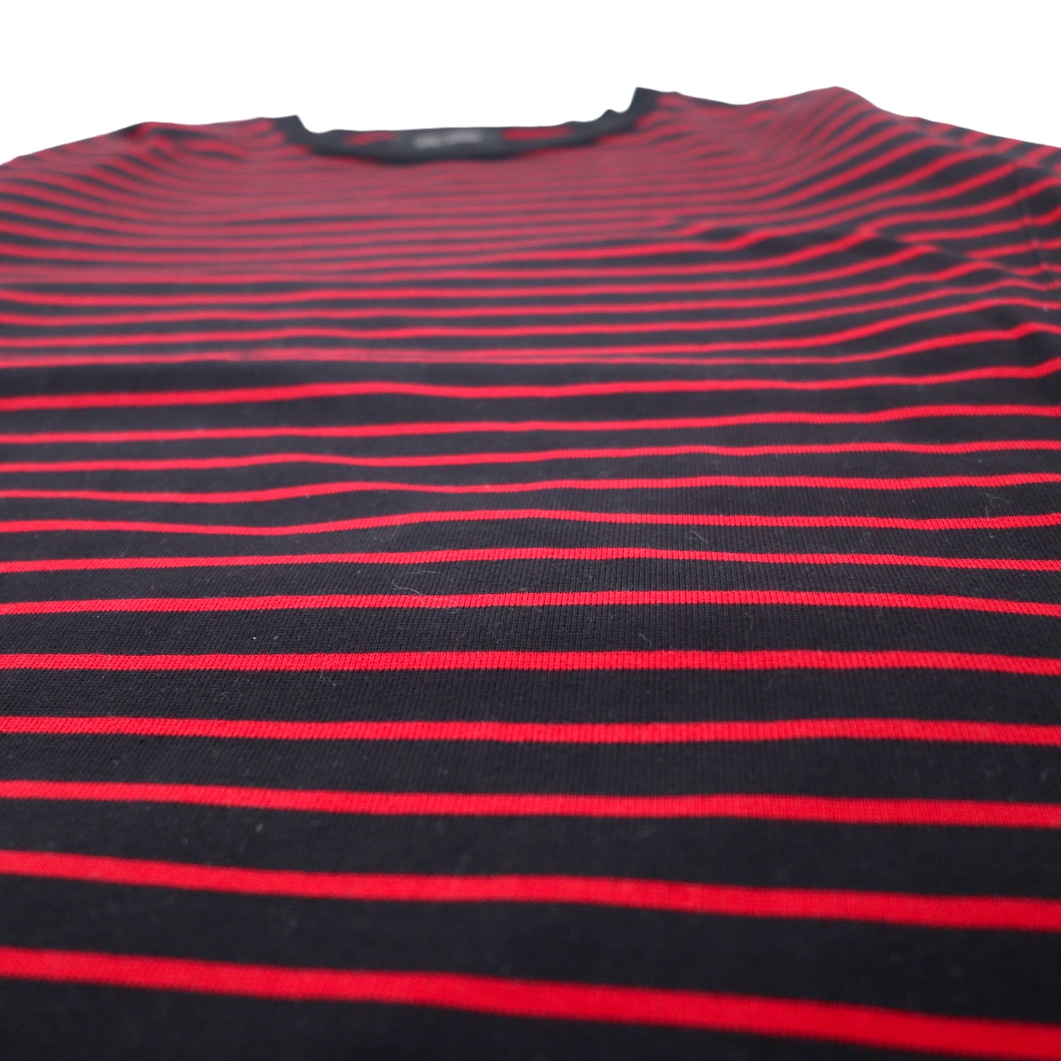 VAINL ARCHIVE Big Silhouette Striped T-Shirt L Black Red Cotton