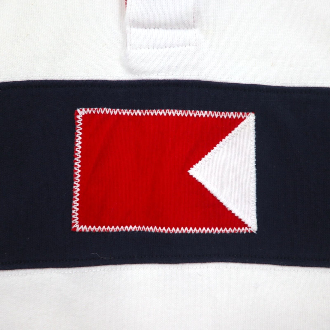 TOMMY HILFIGER SAILING Flag Logo Rugby Shirt L White Cotton Numbering