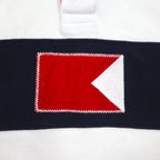 TOMMY HILFIGER SAILING Flag Logo Rugby Shirt L White Cotton Numbering