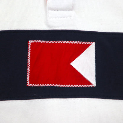 TOMMY HILFIGER SAILING フラッグロゴ ラガーシャツ L ホワイト コットン ナンバリング