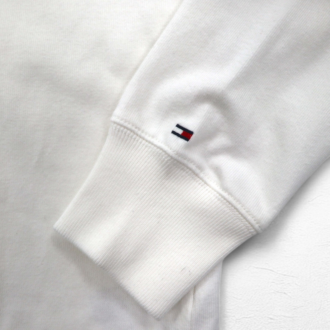 TOMMY HILFIGER SAILING Flag Logo Rugby Shirt L White Cotton Numbering