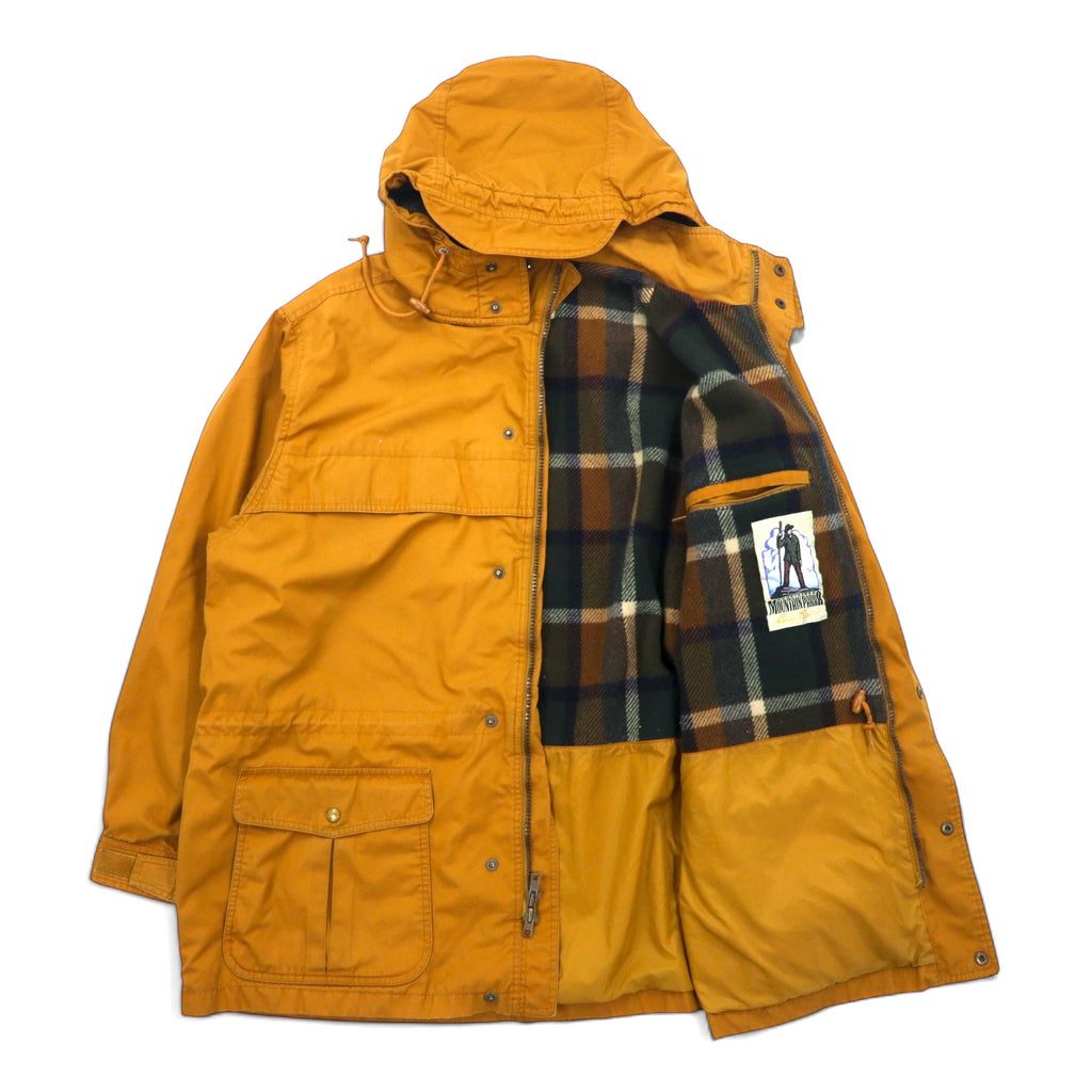 Eddie Bauer 80s Mountain Parka XL Beige Polyester Cotton 65/35 Cross Blanket Liner Detachable Hood Drawcord Wool Lined Mountain Parka