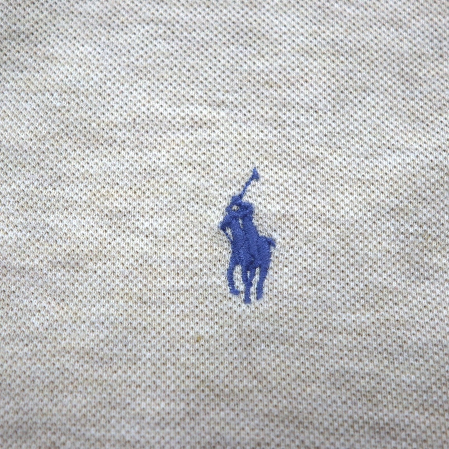 Polo Ralph Lauren 90年代 長袖ポロシャツ ラガーシャツ XL ベージュ 鹿の子 スモールポニー刺繡