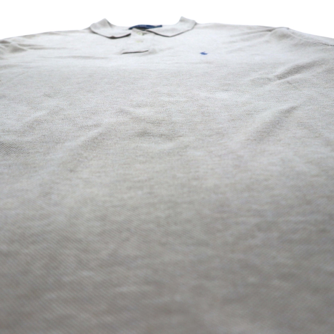 Polo Ralph Lauren 90s Long Sleeve Rugby Shirt, Beige, Pique, Small Pony Embroidery, Size XL