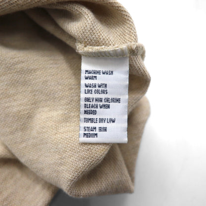 Polo Ralph Lauren 90年代 長袖ポロシャツ ラガーシャツ XL ベージュ 鹿の子 スモールポニー刺繡