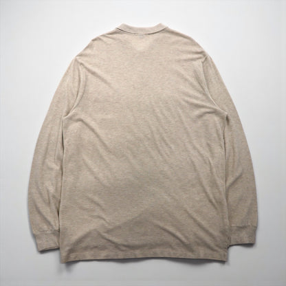 Polo Ralph Lauren 90年代 長袖ポロシャツ ラガーシャツ XL ベージュ 鹿の子 スモールポニー刺繡