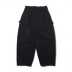 WhoWhat Wide Cargo Pants, Size S, Black, Cotton and Polyester, Water-Repellent, WH-2102-P1, Made in Japan