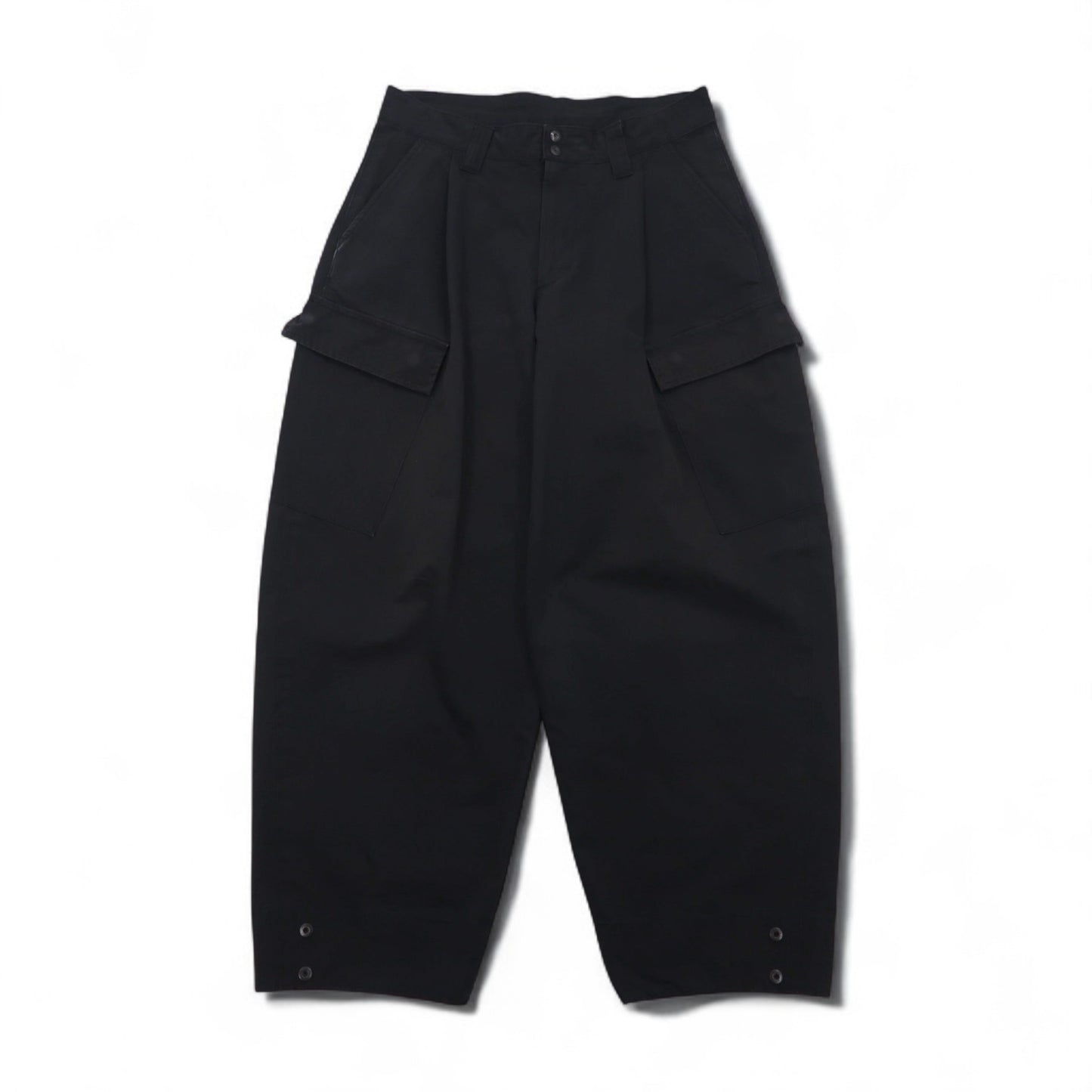 whowhat ワイド カーゴパンツ S ブラック コットン ポリエステル 撥水 WH-2102-P1 日本製