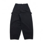 WhoWhat Wide Cargo Pants, Size S, Black, Cotton and Polyester, Water-Repellent, WH-2102-P1, Made in Japan