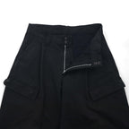 WhoWhat Wide Cargo Pants, Size S, Black, Cotton and Polyester, Water-Repellent, WH-2102-P1, Made in Japan