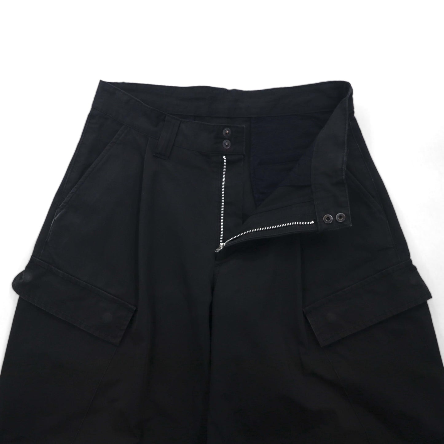 whowhat ワイド カーゴパンツ S ブラック コットン ポリエステル 撥水 WH-2102-P1 日本製
