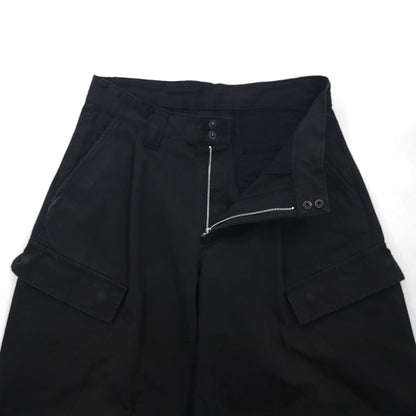 whowhat ワイド カーゴパンツ S ブラック コットン ポリエステル 撥水 WH-2102-P1 日本製