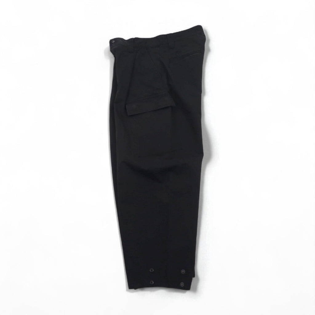 WhoWhat Wide Cargo Pants, Size S, Black, Cotton and Polyester, Water-Repellent, WH-2102-P1, Made in Japan