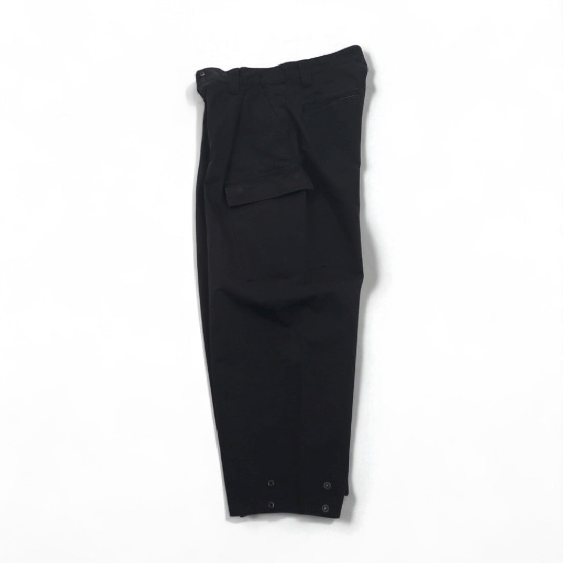 WhoWhat Wide Cargo Pants, Size S, Black, Cotton and Polyester, Water-Repellent, WH-2102-P1, Made in Japan