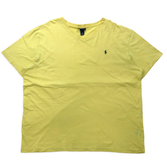 Polo by Ralph Lauren VネックTシャツ XXL イエロー コットン スモールポニー刺繍 ビッグサイズ