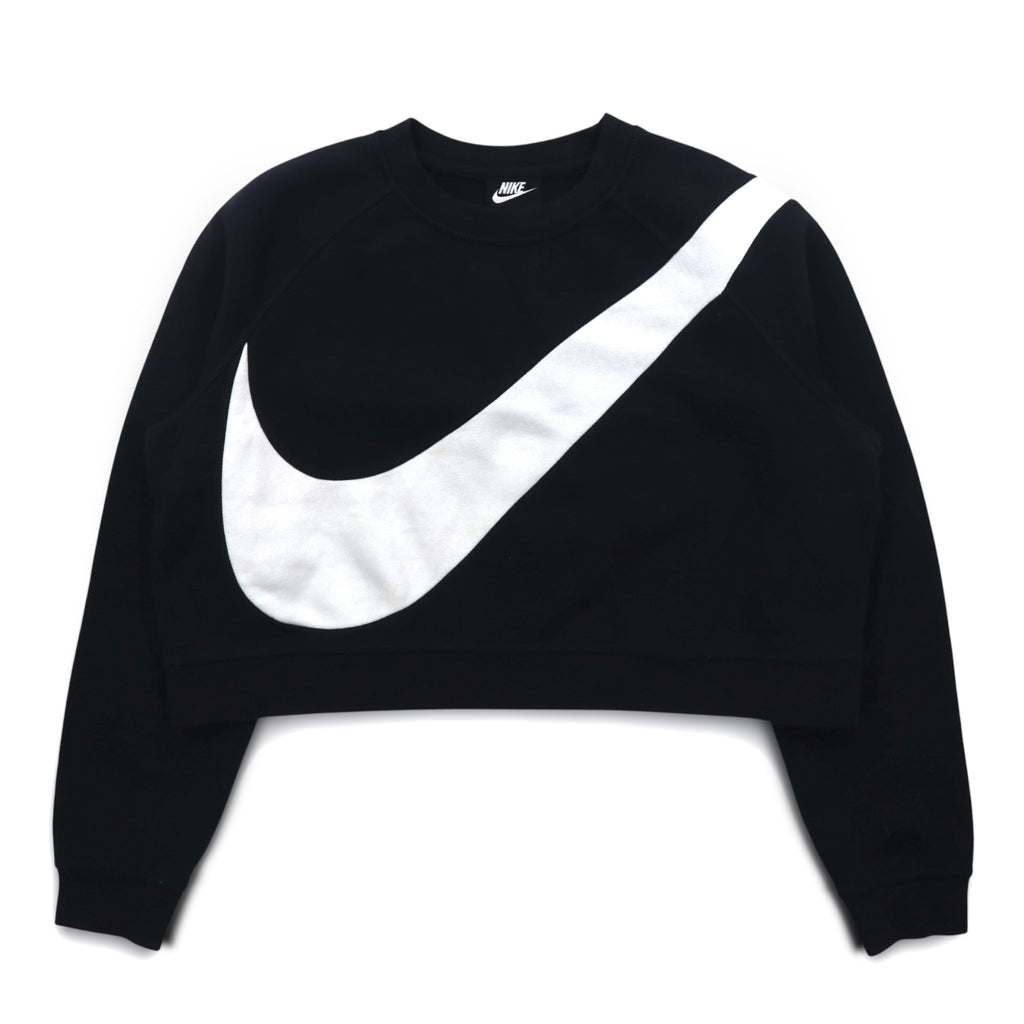 NIKE Cropped Sweatshirt M Black Fleece SWOOSH BB CREW FLEECE BV3934-011