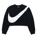 NIKE Cropped Sweatshirt M Black Fleece SWOOSH BB CREW FLEECE BV3934-011