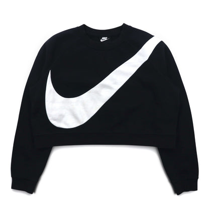 NIKE クロップド スウェット M ブラック 裏起毛 SWOOSH BB CREW FLEECE BV3934-011