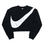 NIKE Cropped Sweatshirt M Black Fleece SWOOSH BB CREW FLEECE BV3934-011