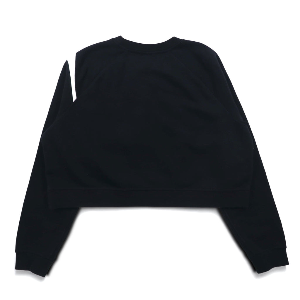 NIKE Cropped Sweatshirt M Black Fleece SWOOSH BB CREW FLEECE BV3934-011