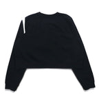 NIKE Cropped Sweatshirt M Black Fleece SWOOSH BB CREW FLEECE BV3934-011