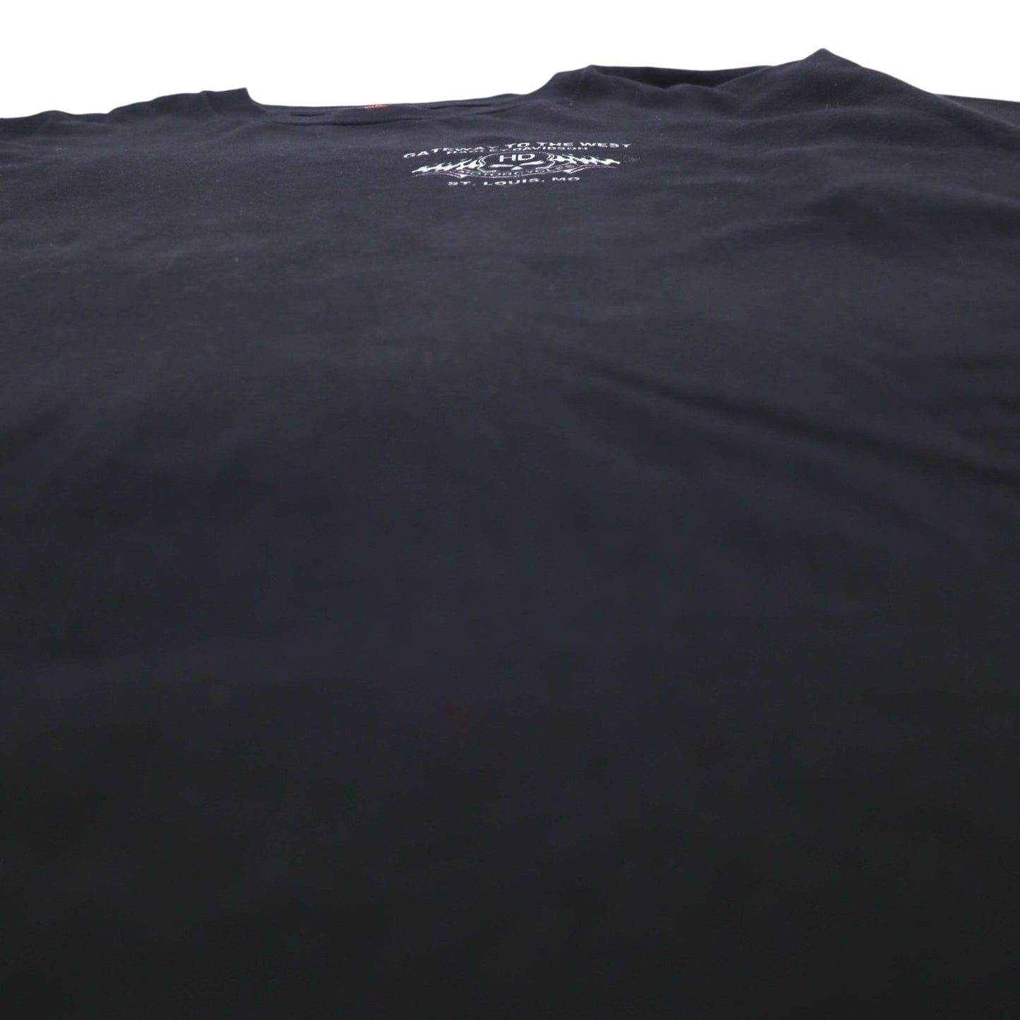 HARLEY DAVIDSON 00s Made in USA Fire Pattern Skull Print T-Shirt 2XL Black Cotton ST LOUIS MO