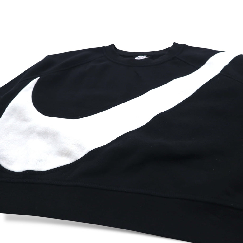 NIKE Cropped Sweatshirt M Black Fleece SWOOSH BB CREW FLEECE BV3934-011