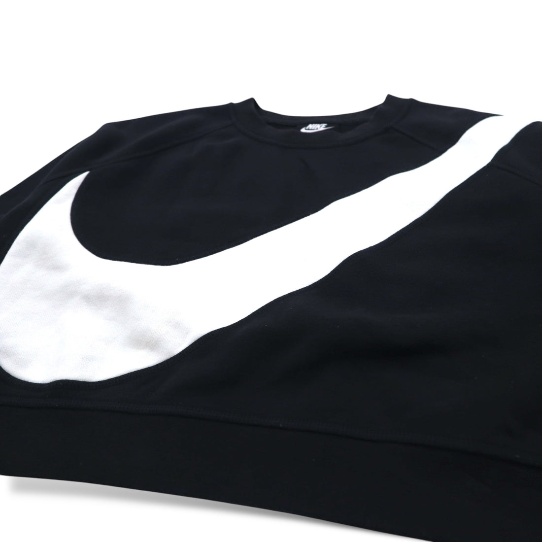NIKE Cropped Sweatshirt M Black Fleece SWOOSH BB CREW FLEECE BV3934-011