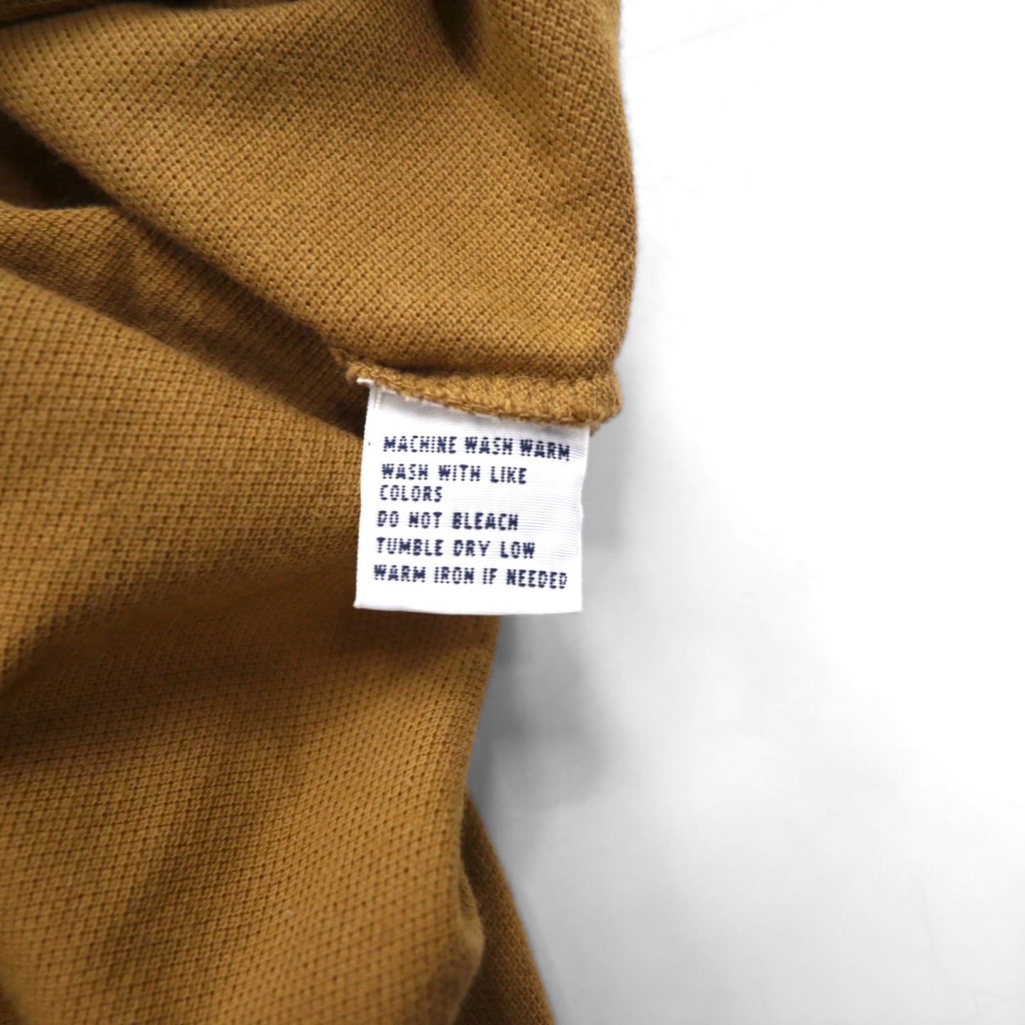 Polo by Ralph Lauren 90s Polo Shirt, Size L, Camel Cotton, Pique, Small Pony Embroidery