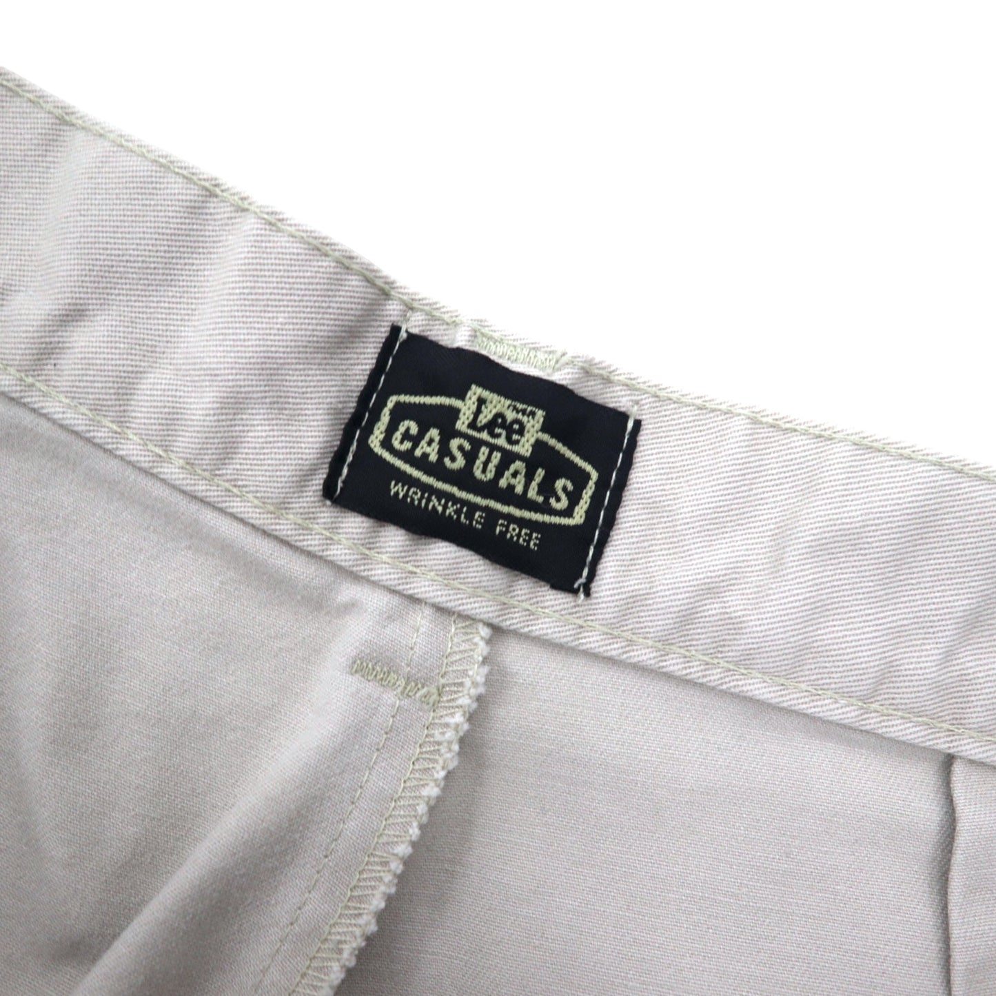 Lee CASUALS 90年代 タック ワイド テーパード チノパンツ M ベージュ コットン WRINKLE FREE メキシコ製