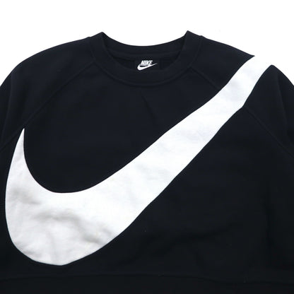 NIKE クロップド スウェット M ブラック 裏起毛 SWOOSH BB CREW FLEECE BV3934-011