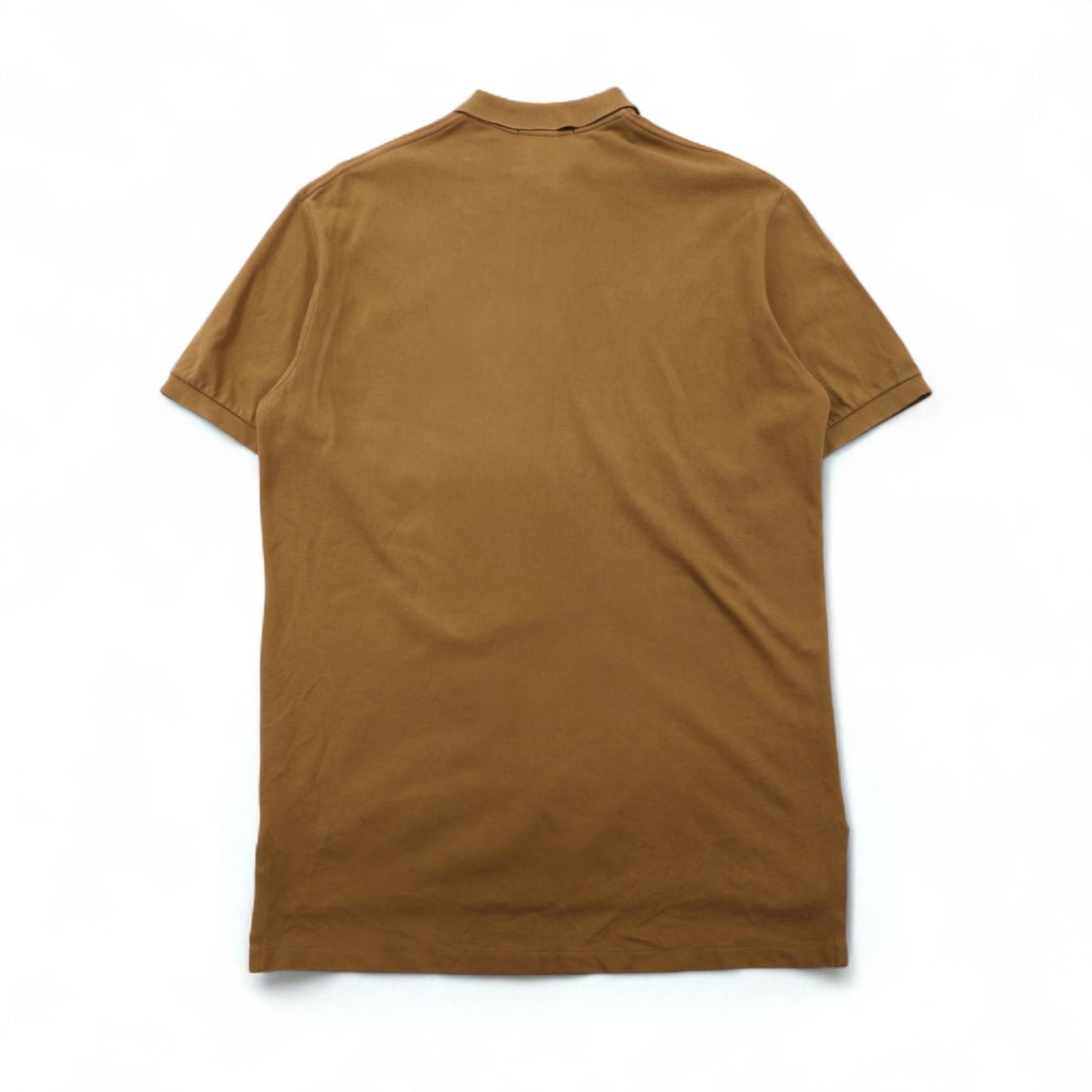 Polo by Ralph Lauren 90s Polo Shirt, Size L, Camel Cotton, Pique, Small Pony Embroidery
