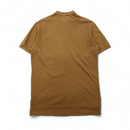 Polo by Ralph Lauren 90s Polo Shirt, Size L, Camel Cotton, Pique, Small Pony Embroidery