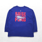 Majestic Long Sleeve T-Shirt, Long Tee, 3XL, Blue, Cotton, MLB CUBS, Big Size