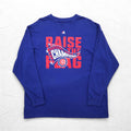 Majestic Long Sleeve T-Shirt, Long Tee, 3XL, Blue, Cotton, MLB CUBS, Big Size