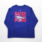 Majestic Long Sleeve T-Shirt, Long Tee, 3XL, Blue, Cotton, MLB CUBS, Big Size