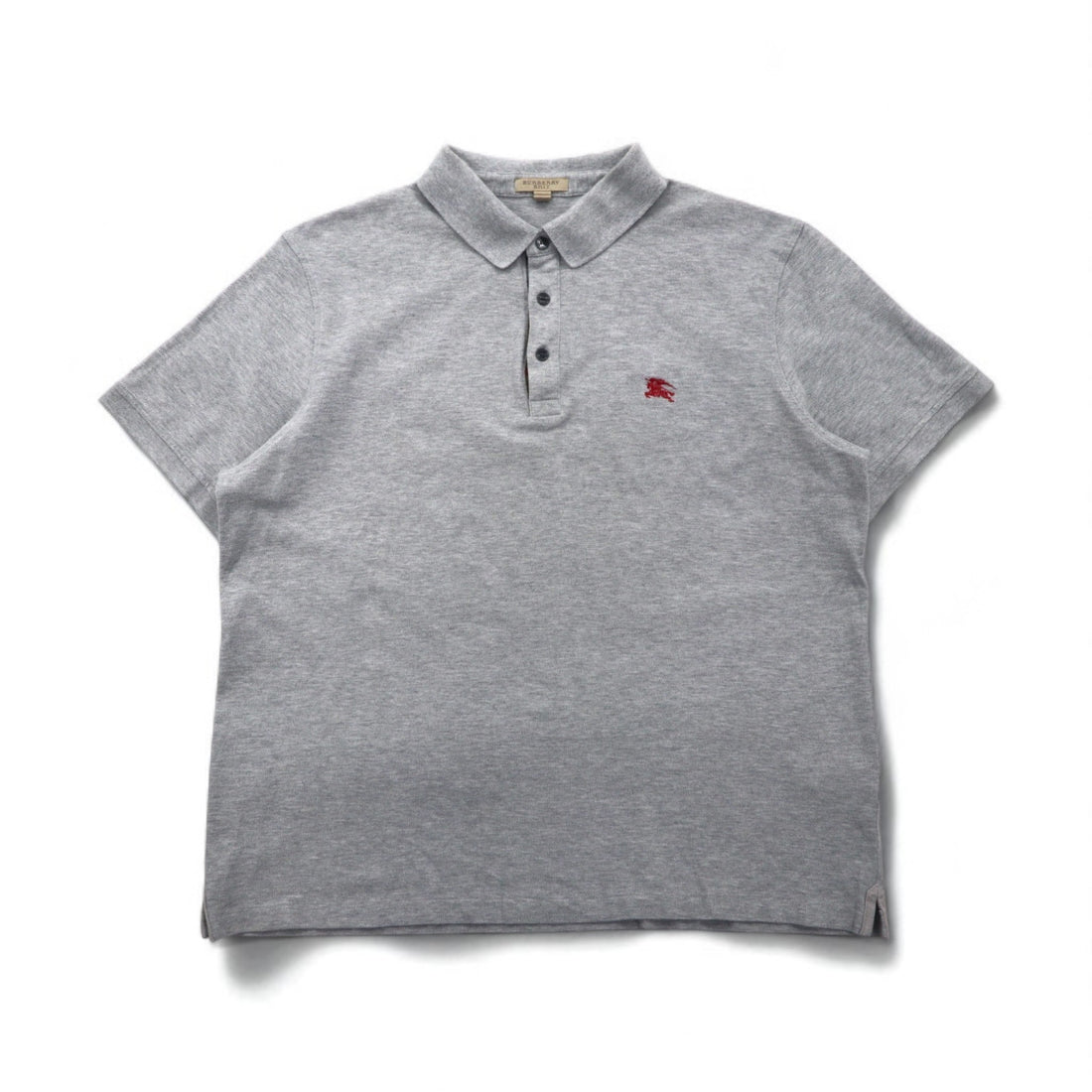 BURBERRY BRIT Current Tag Polo Shirt, Size 2XL, Gray Cotton, Pique, Single Logo Embroidery