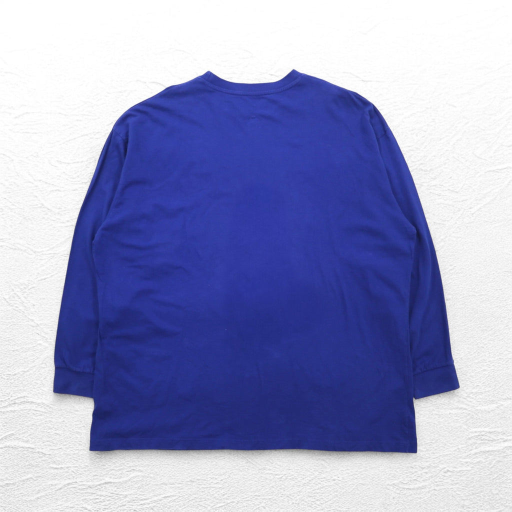 Majestic Long Sleeve T-Shirt, Long Tee, 3XL, Blue, Cotton, MLB CUBS, Big Size
