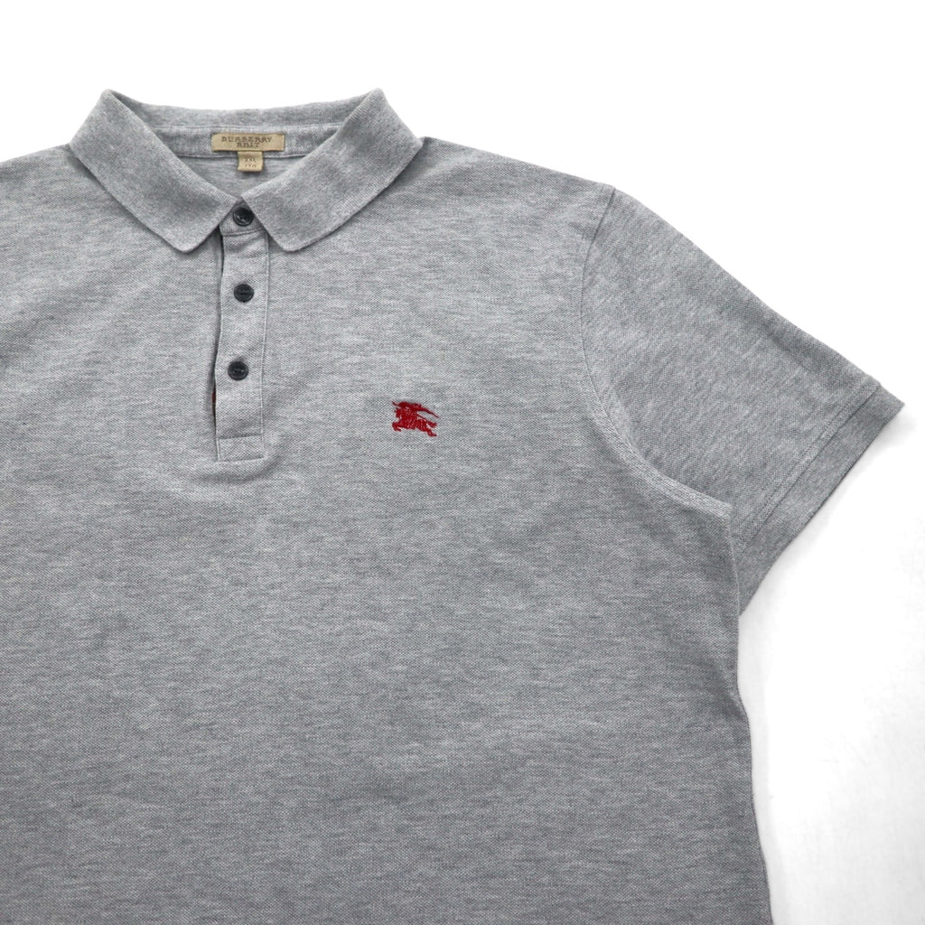 BURBERRY BRIT Current Tag Polo Shirt, Size 2XL, Gray Cotton, Pique, Single Logo Embroidery
