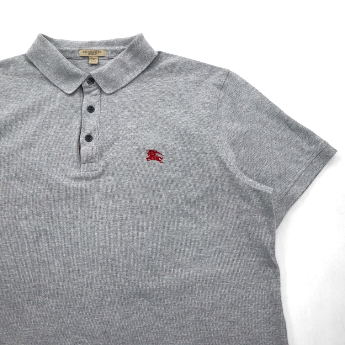 BURBERRY BRIT Current Tag Polo Shirt, Size 2XL, Gray Cotton, Pique, Single Logo Embroidery