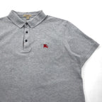 BURBERRY BRIT Current Tag Polo Shirt, Size 2XL, Gray Cotton, Pique, Single Logo Embroidery