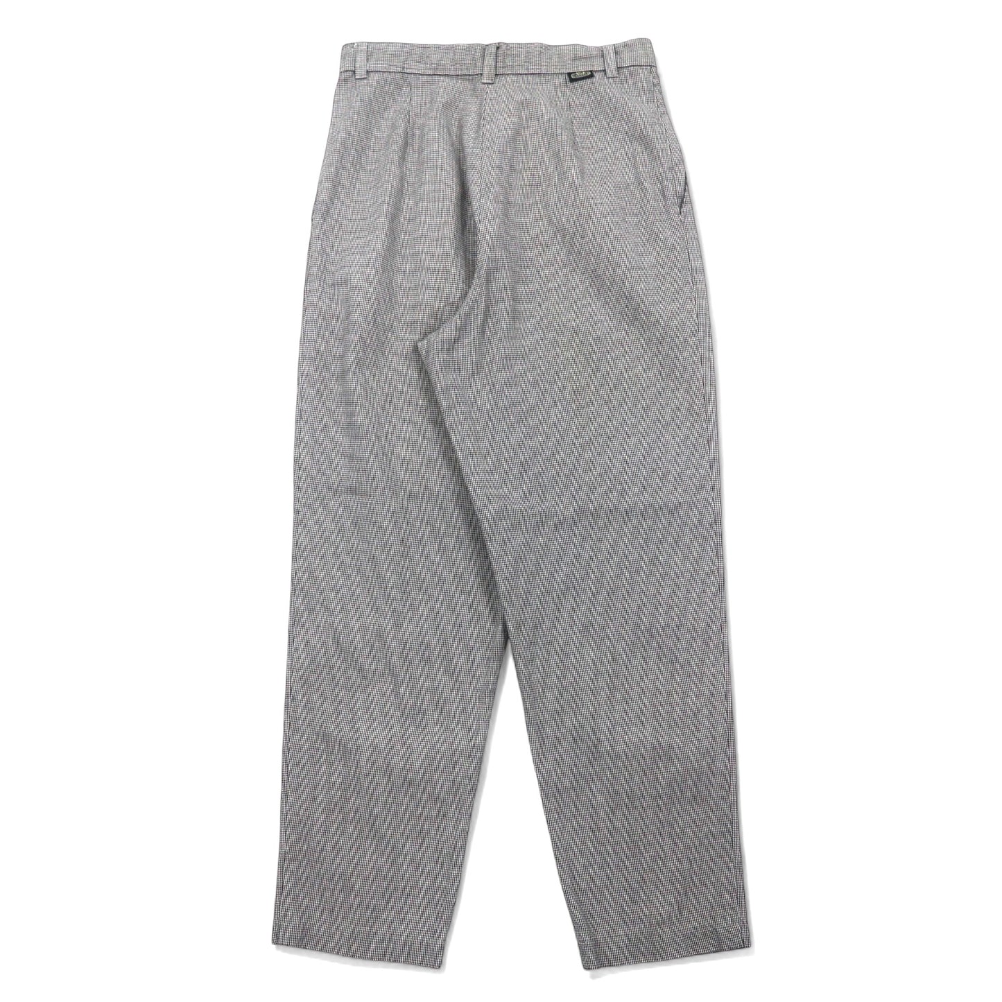 Lee CASUALS 90年代 タック ワイド テーパード チノパンツ L グレー ガンクラブチェック コットン WRINKLE FREE ドミニカ共和国製