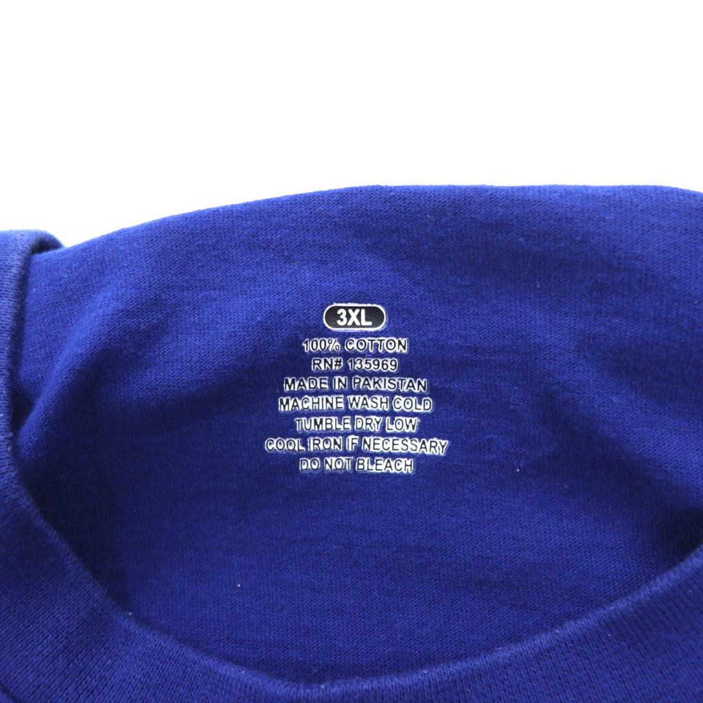 Majestic Long Sleeve T-Shirt, Long Tee, 3XL, Blue, Cotton, MLB CUBS, Big Size